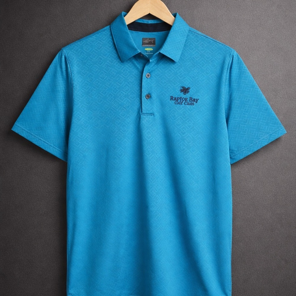 Greg Norman PlayDry Raptor Bay Golf Club Polo Performance Shirt Mens Large